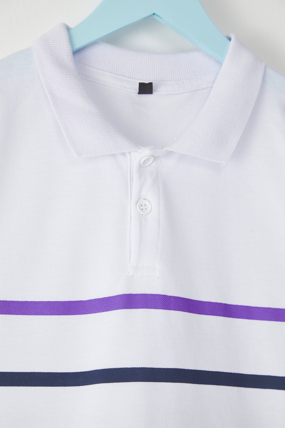 Boys' Ecru Striped Cotton Polo Shirt