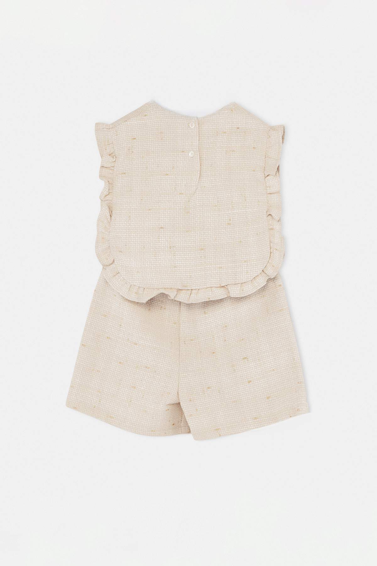 Girls' Ecru Woven Two-Piece Set