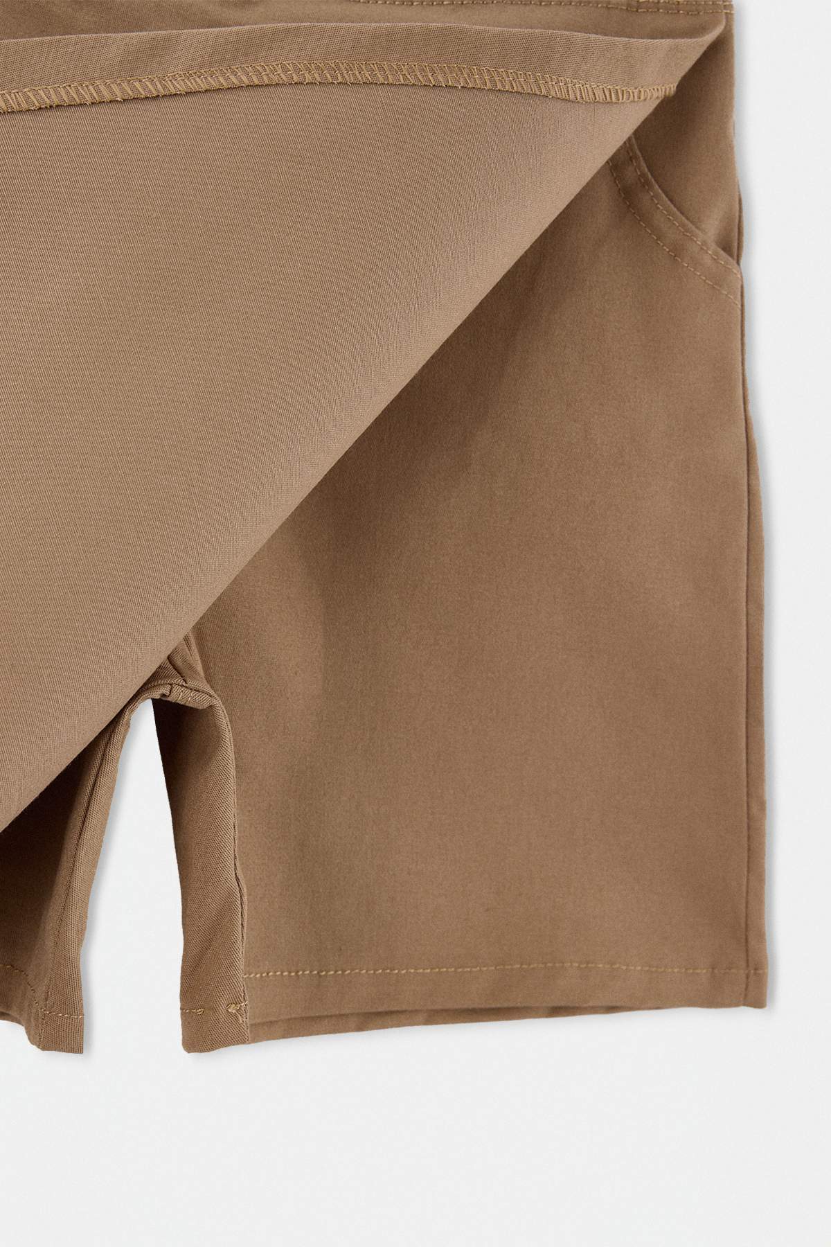 Girls' Cotton Gabardine School Skirt with Elastic Waist