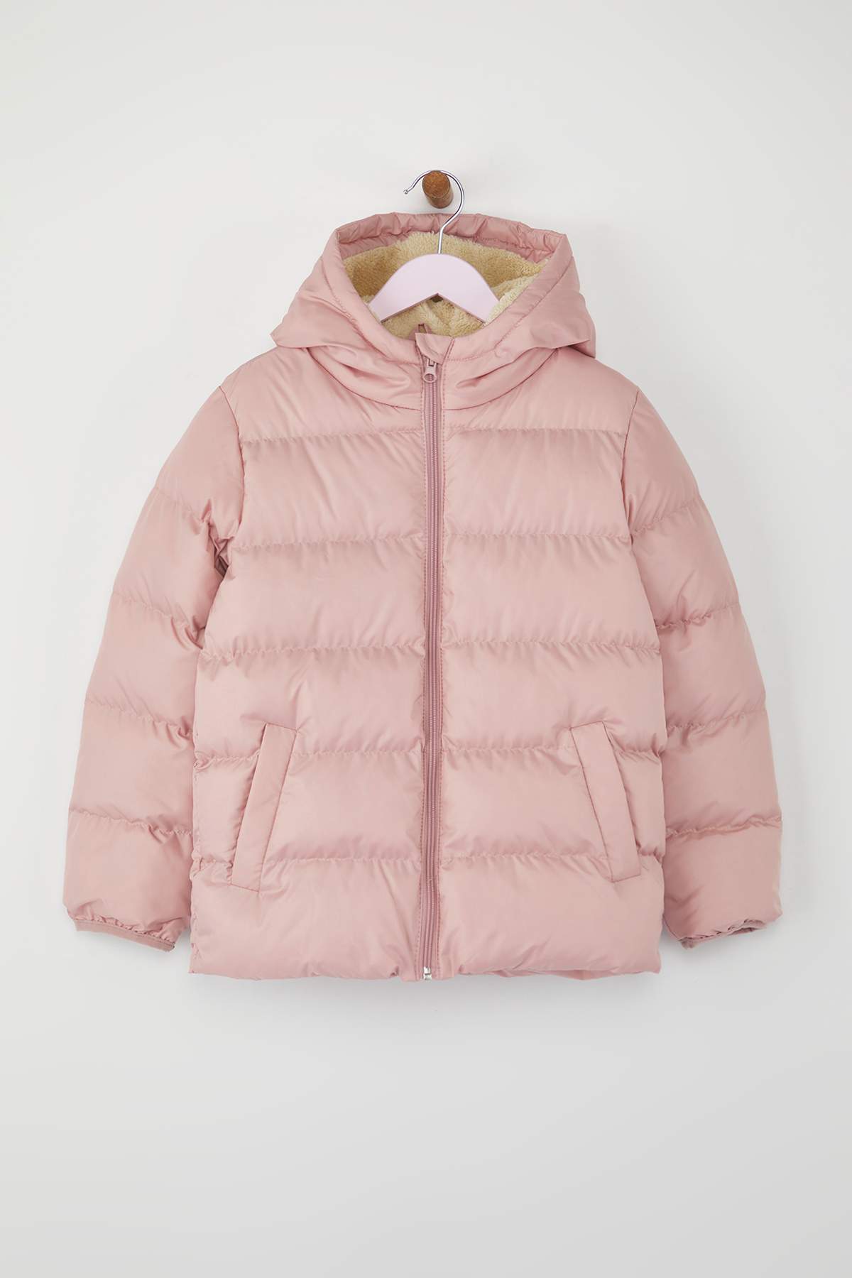 Girls' Navy Hooded Padded Coat