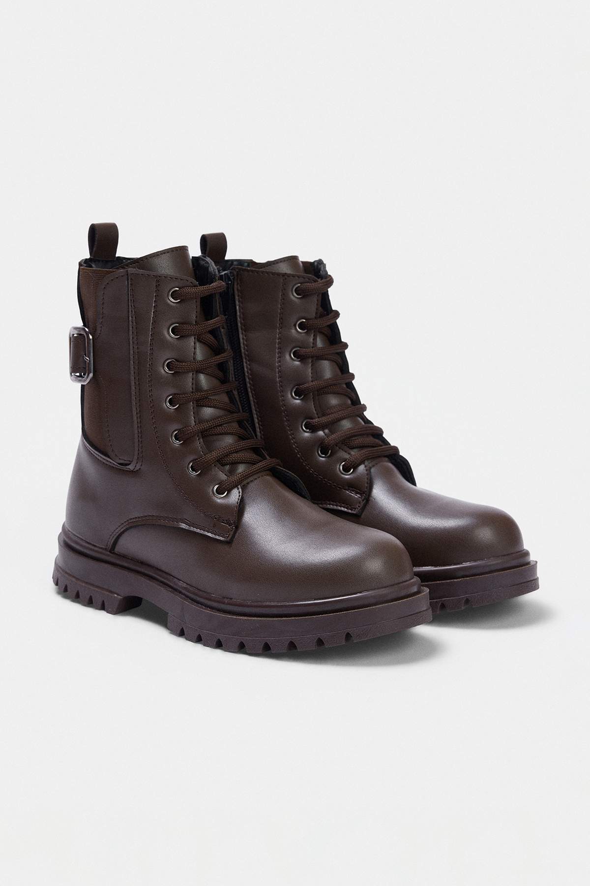 Girls' Brown Lace-Detail Boots