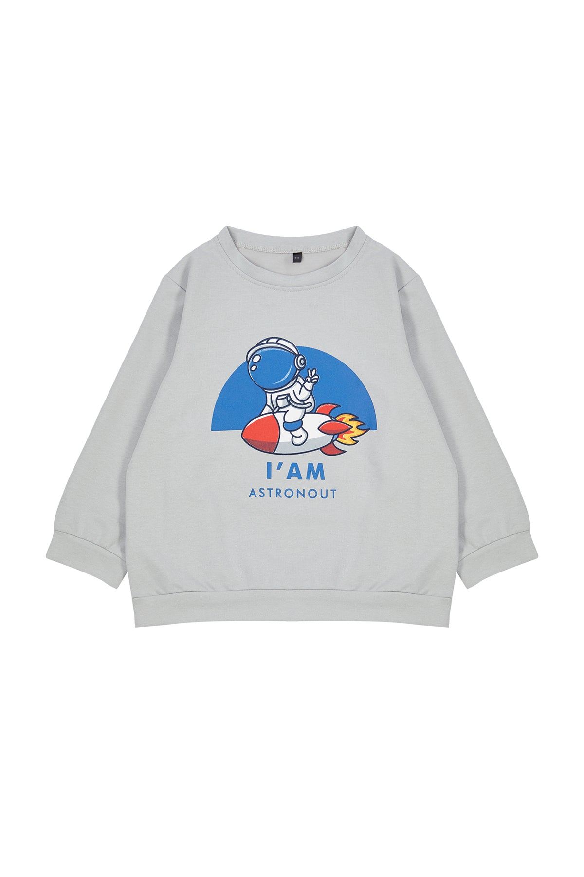 Boys' Grey Space-Print Lightweight Sweatshirt