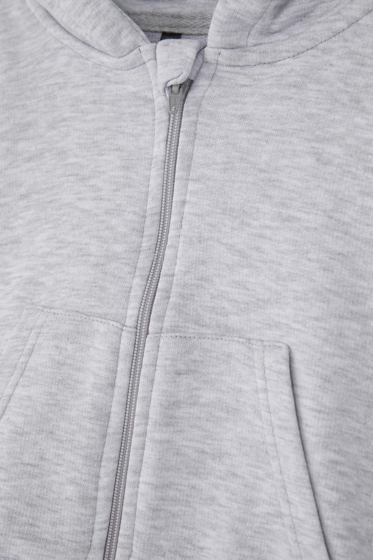 Girls' Cropped Hooded Zip Cardigan