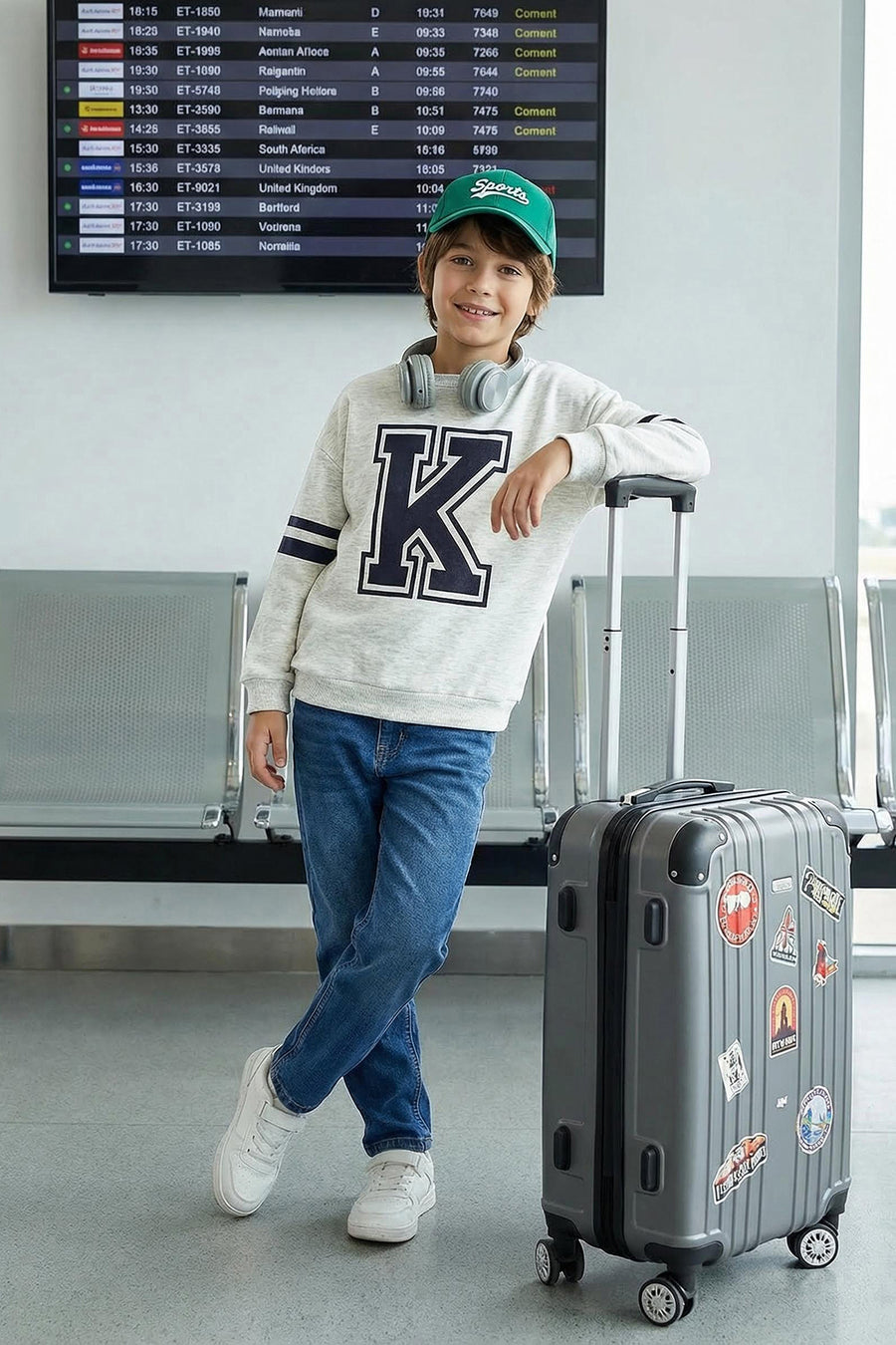Boys' Grey Marl Fleece Slogan School Sweatshirt