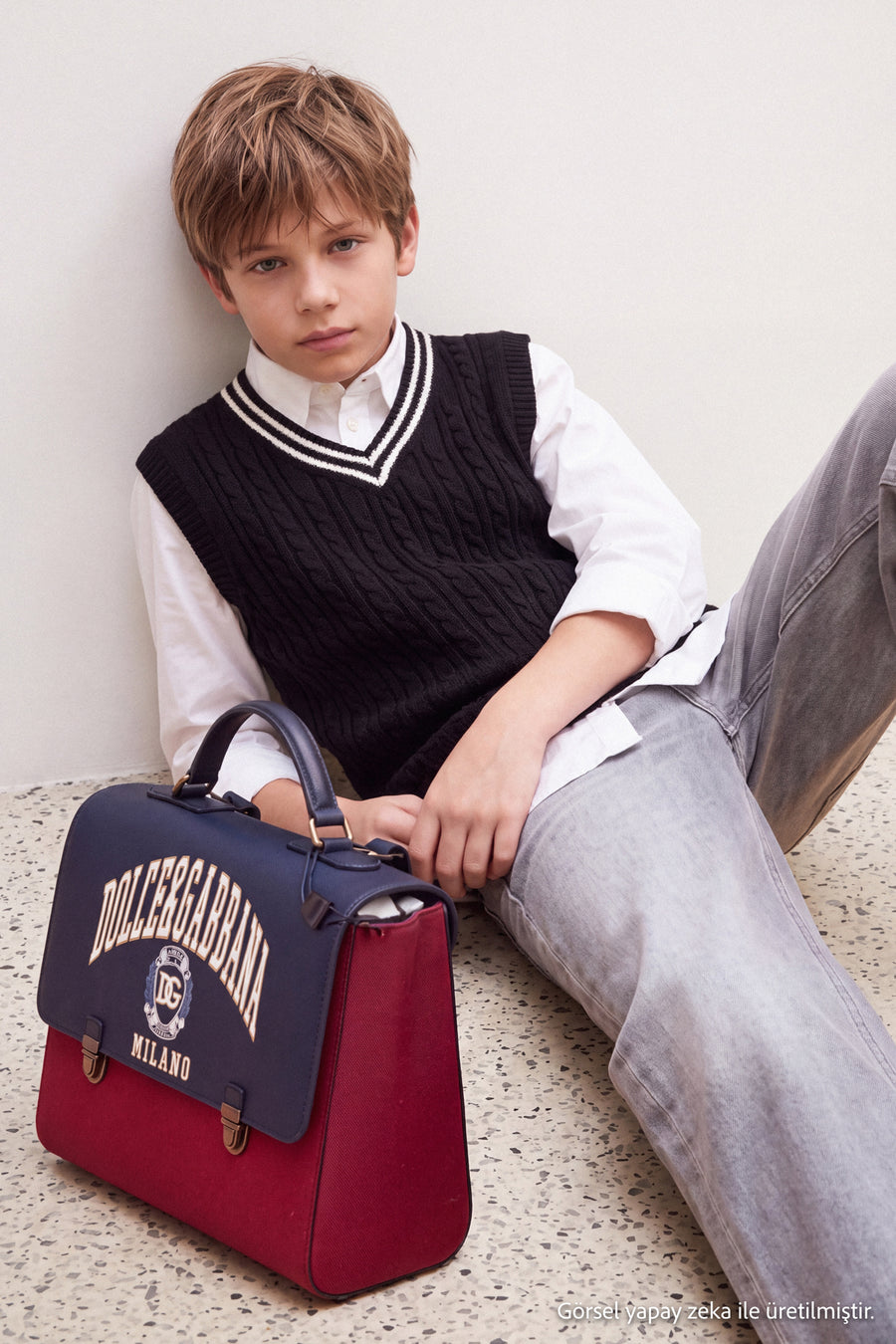 Boys' Black V-Neck School Sweater Vest