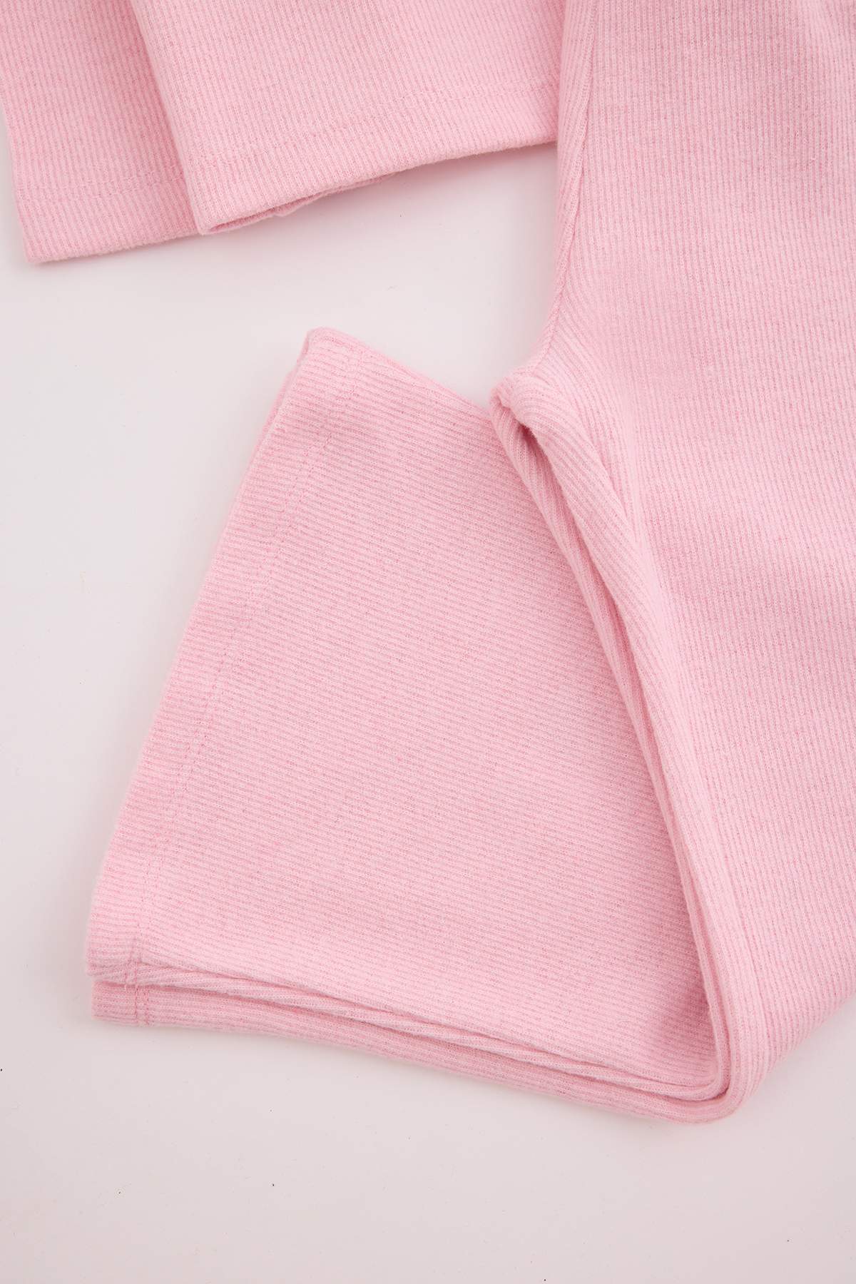 Girls' Pink Lace-Collar Top & Trousers Set