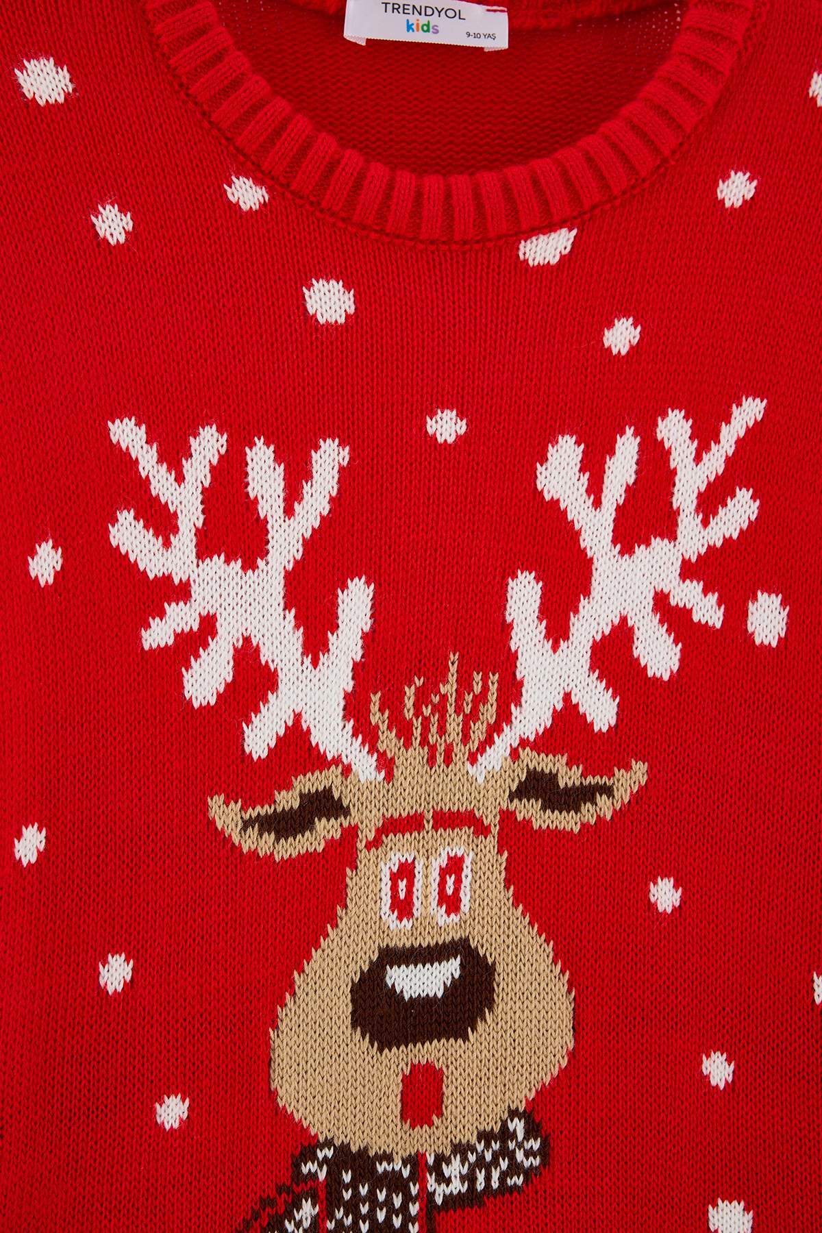 Boys' Red Reindeer Snowflake Jumper