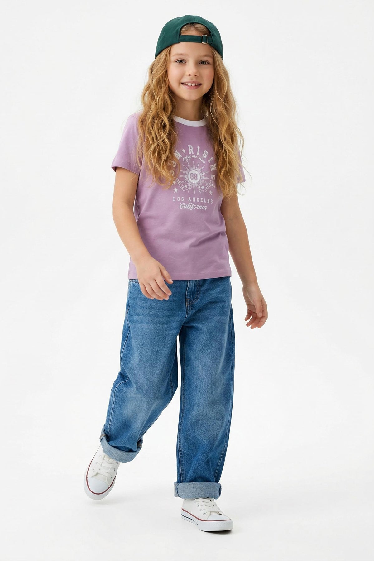 Boys' Purple Slogan-Print Cotton T-Shirt