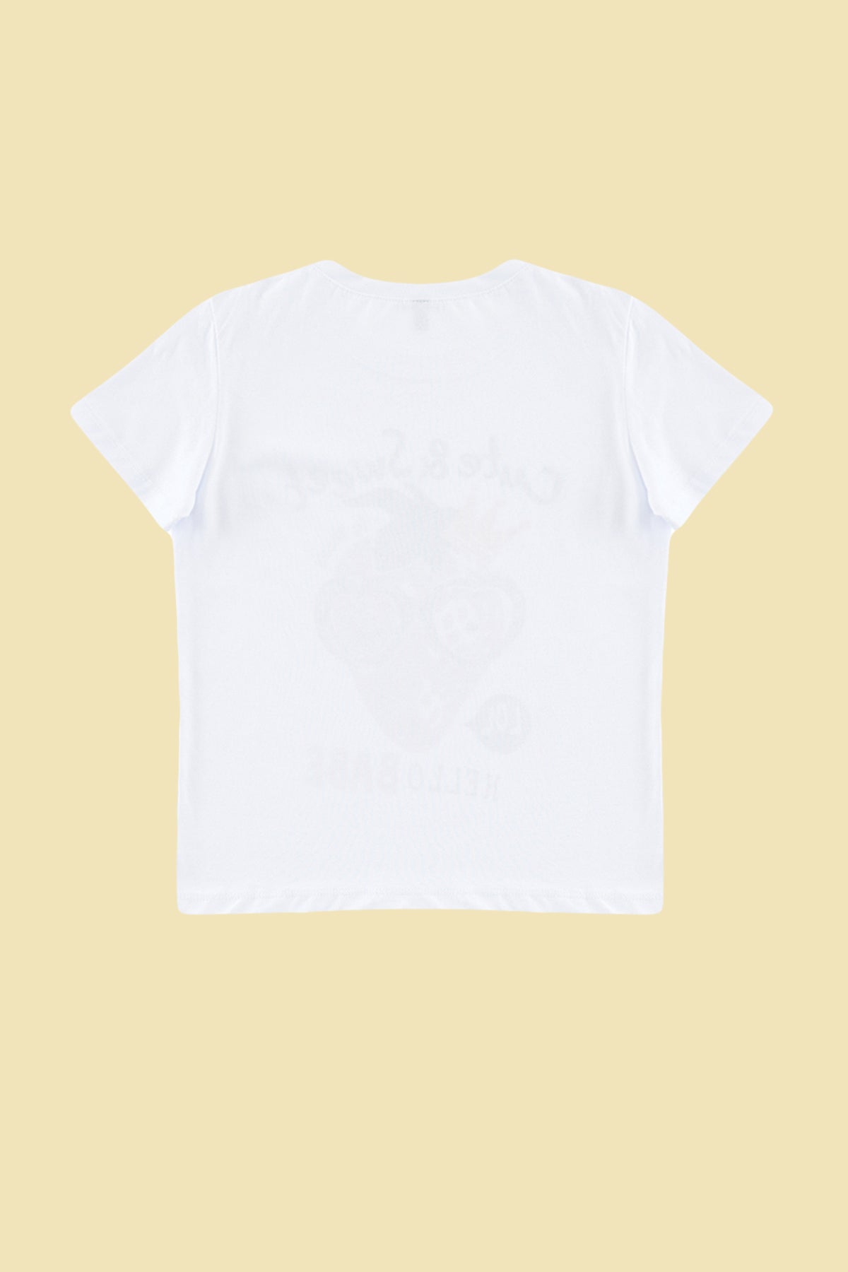 Girls' White Strawberry Slogan Cotton T-Shirt
