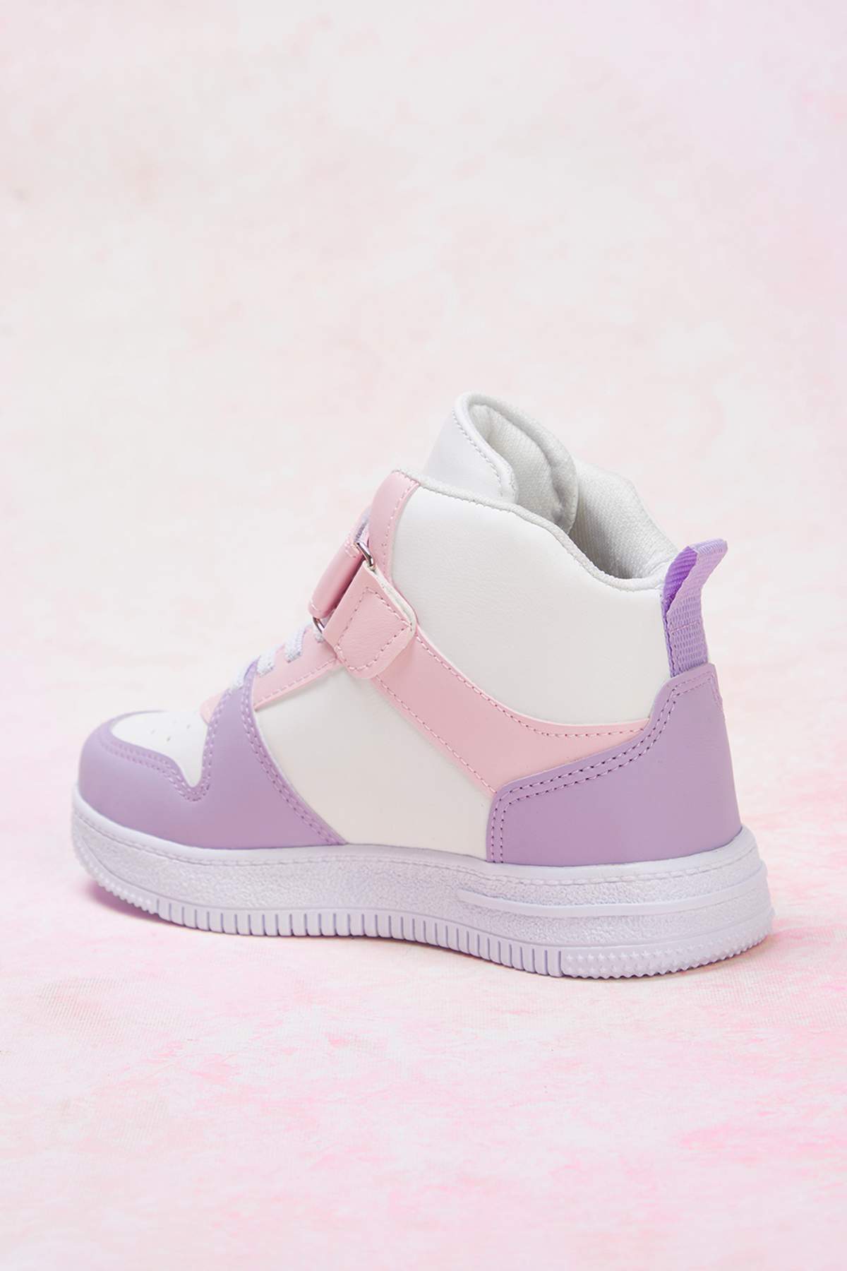 Girls' Purple Colour-Block Velcro & Lace Sneakers
