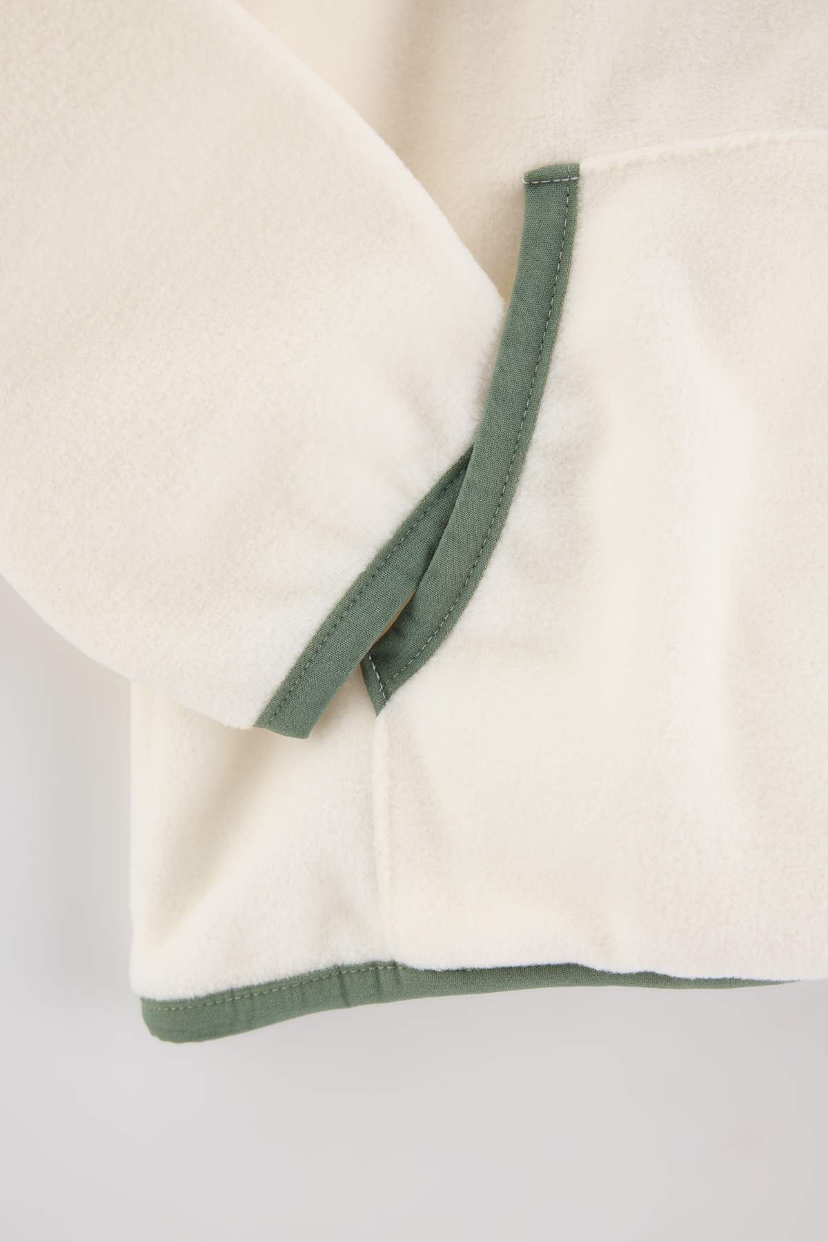 Girls' Ecru Fleece Jacket with Pockets
