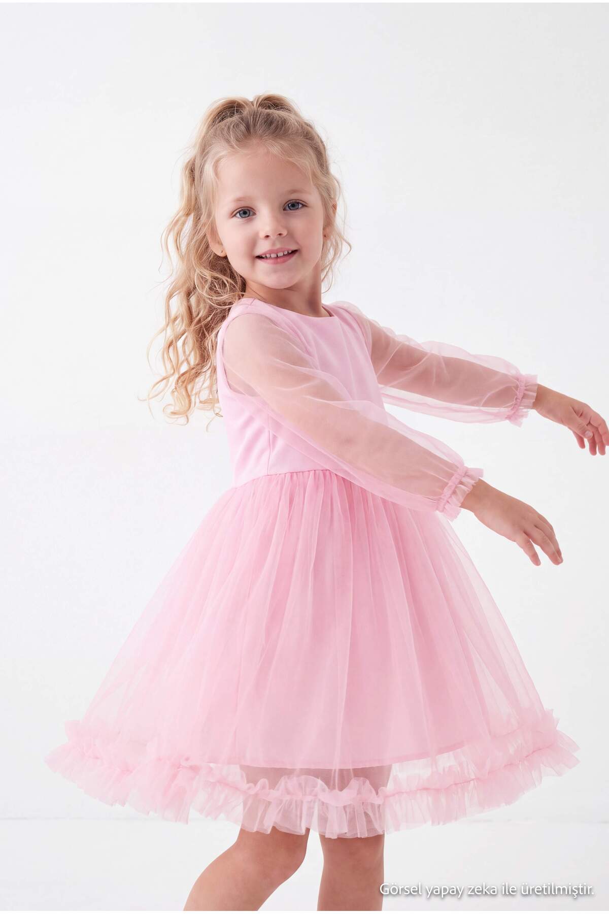 Girls' Pink Tulle Party Dress