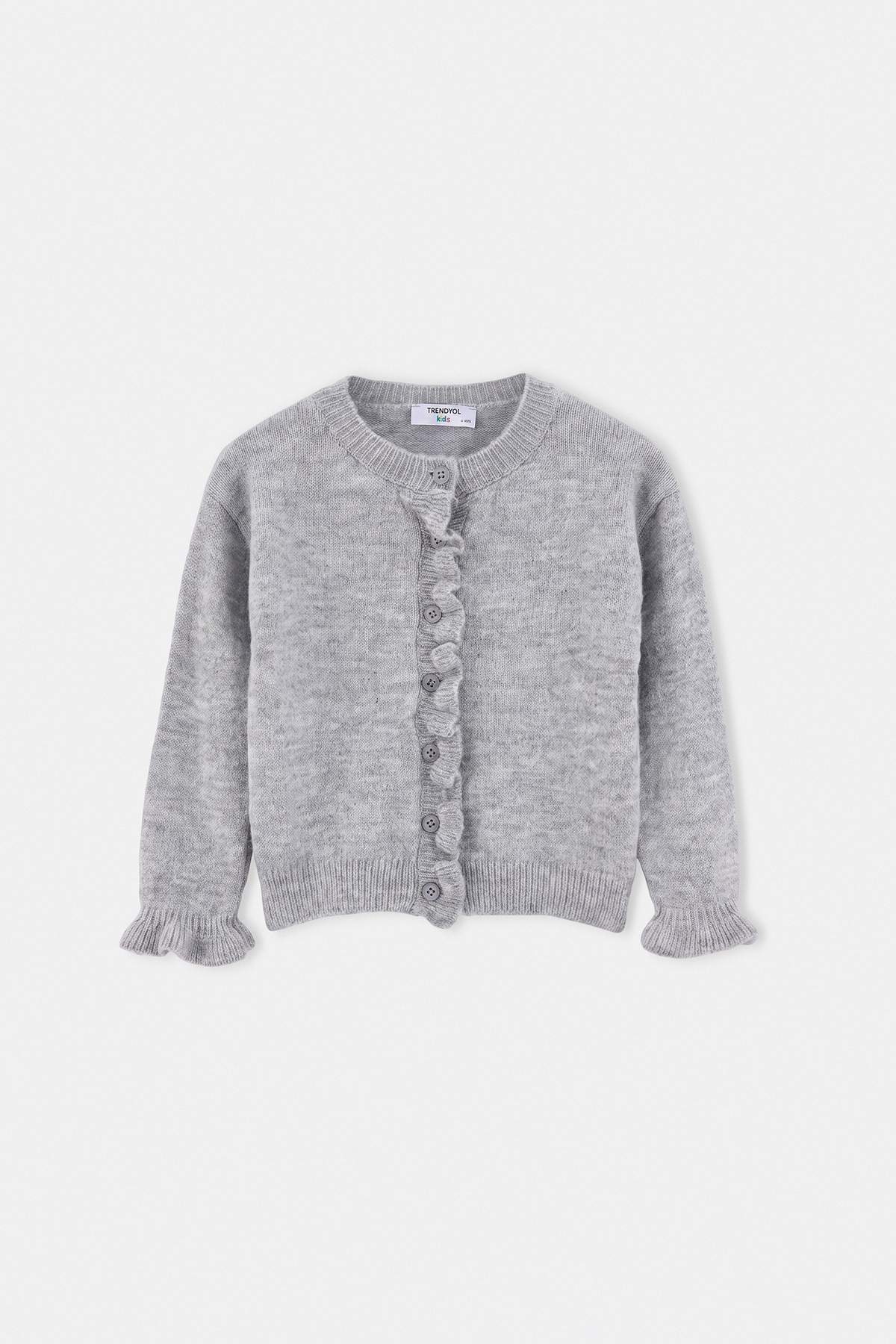 Girls' Ruffle-Detail Knit Cardigan