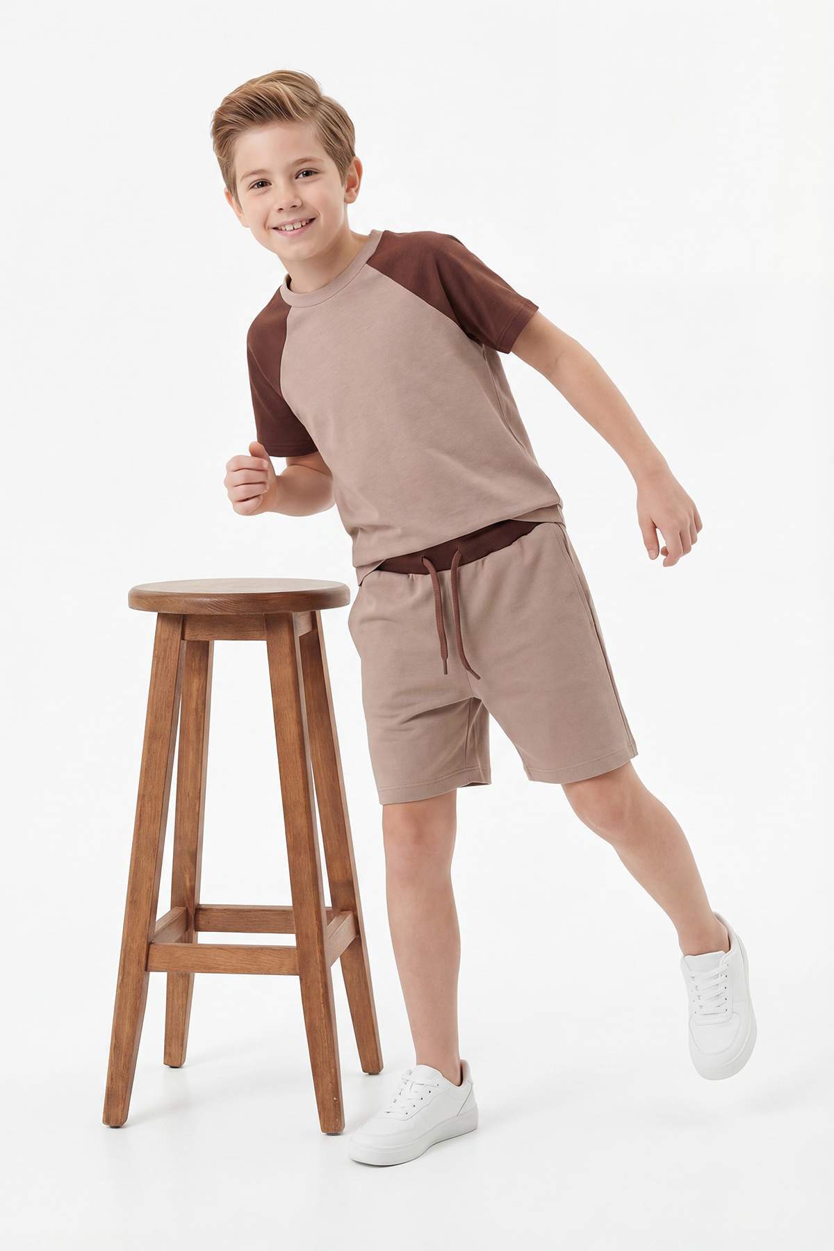 Boys' Navy Plain Two-Piece Set