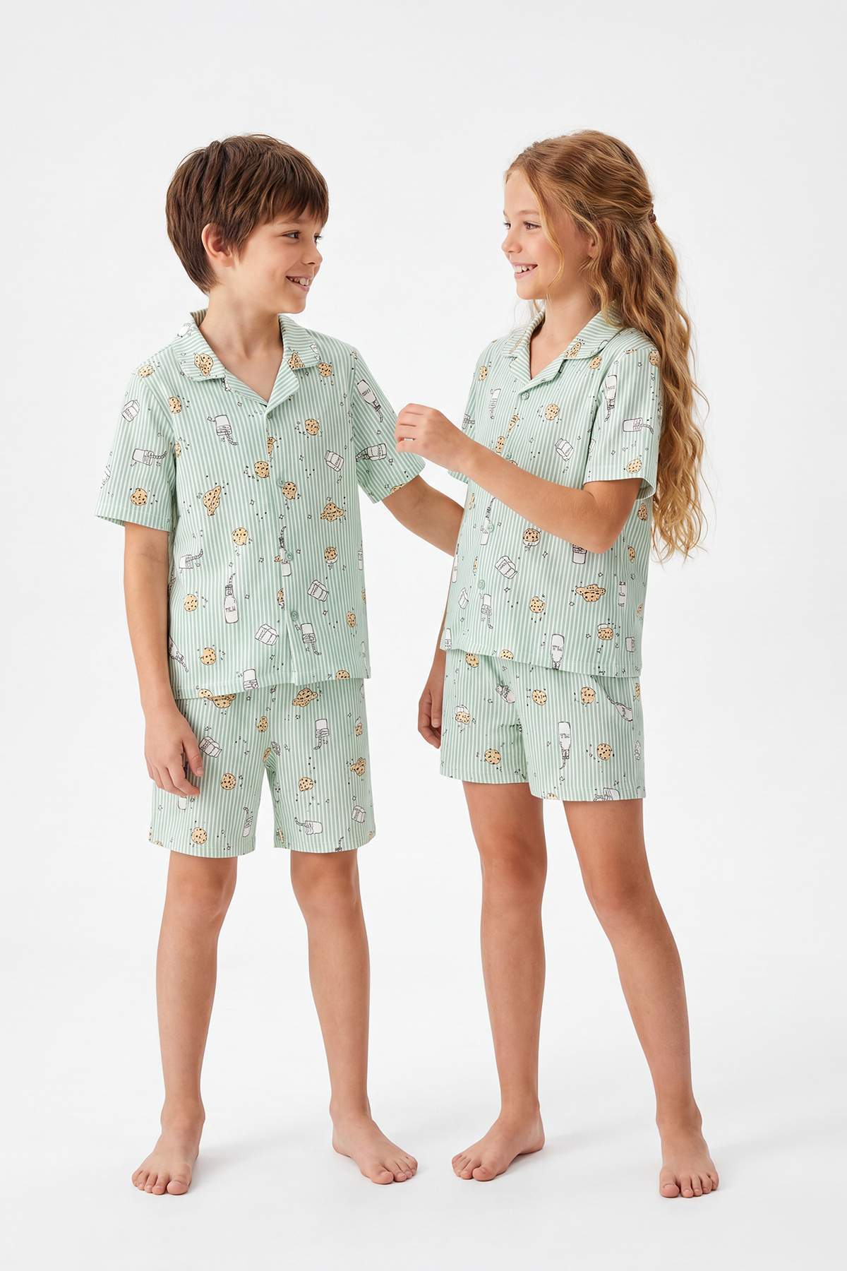 Kids' Green Cotton Pyjama Set