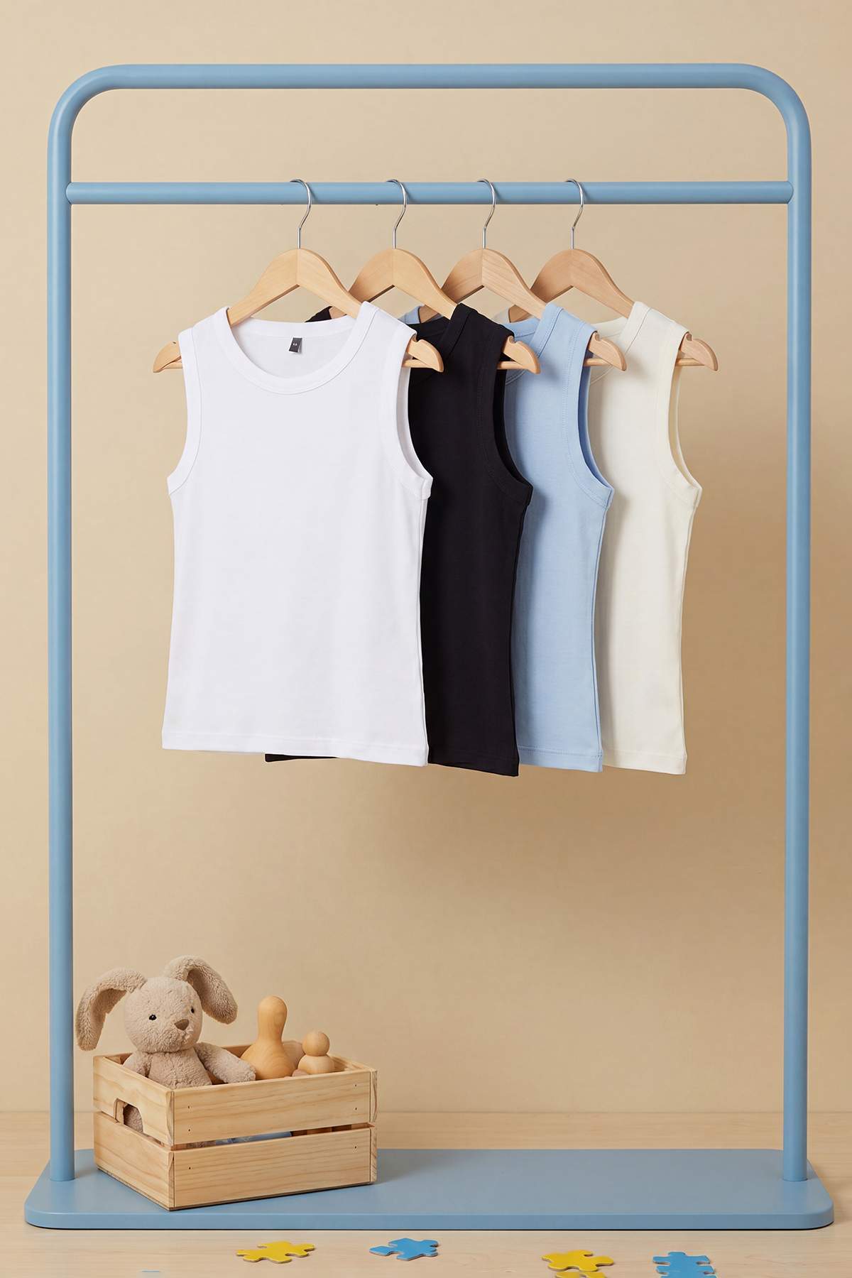 Boys' Plain Vest 4-Pack
