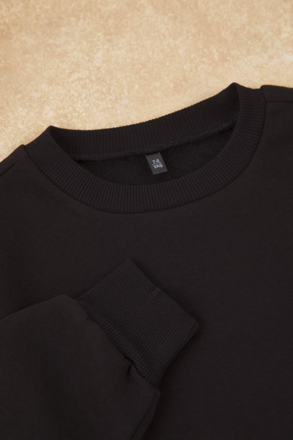 Girls' Black Fleece-Lined Sweatshirt & Jogger Set