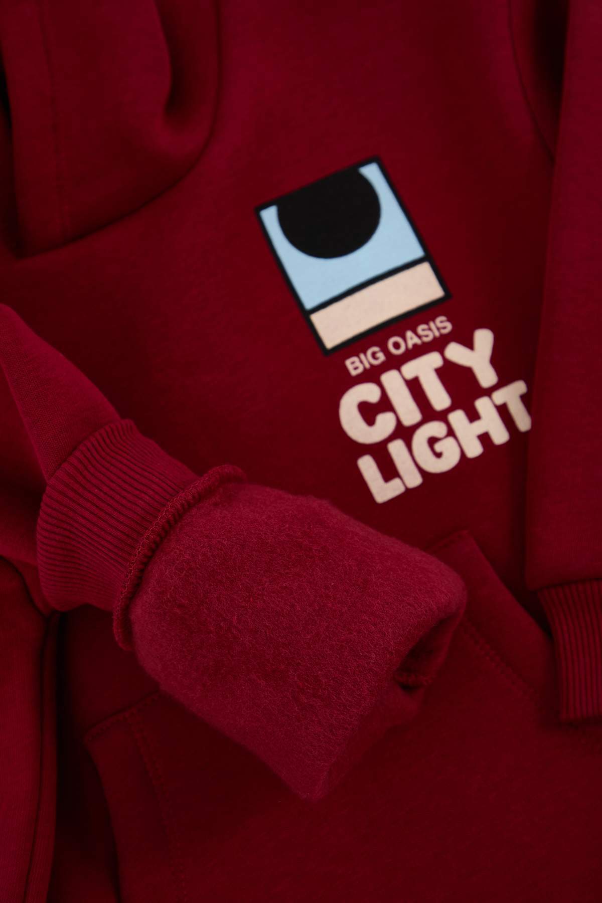 Boys' Ecru Hooded Fleece-Lined Oversized Two-Piece Set
