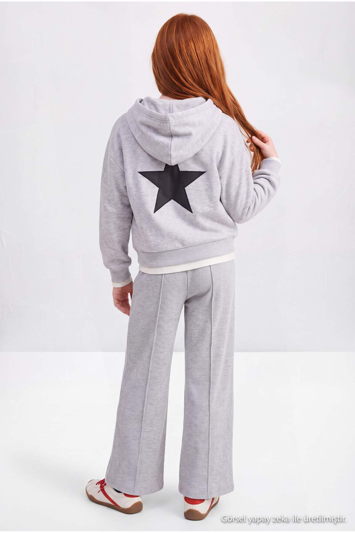 Girls' Grey Knit Trousers
