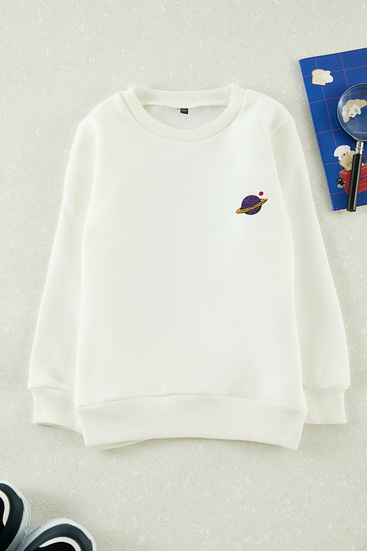 Girls' White Back-Print Mini Me Sweatshirt