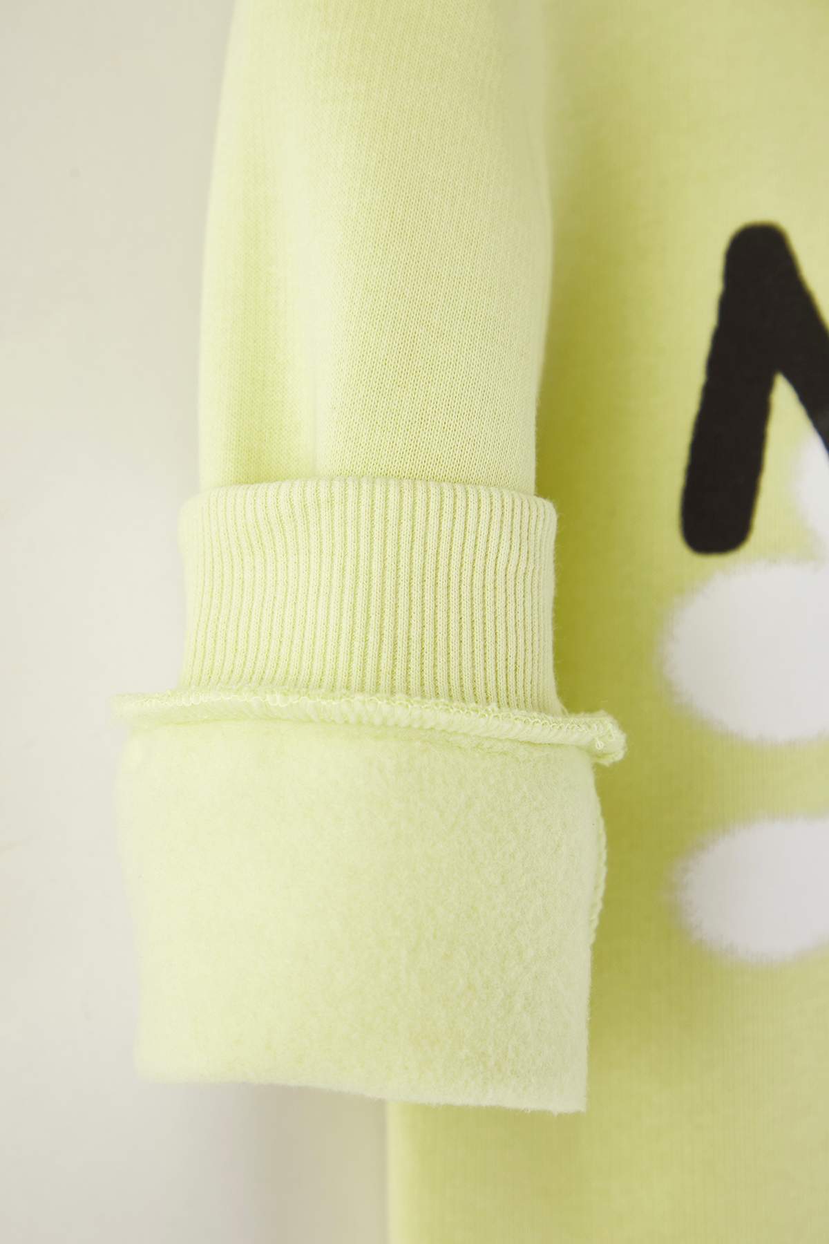 Kids' Yellow Printed Fleece-Lined Oversized Hoodie