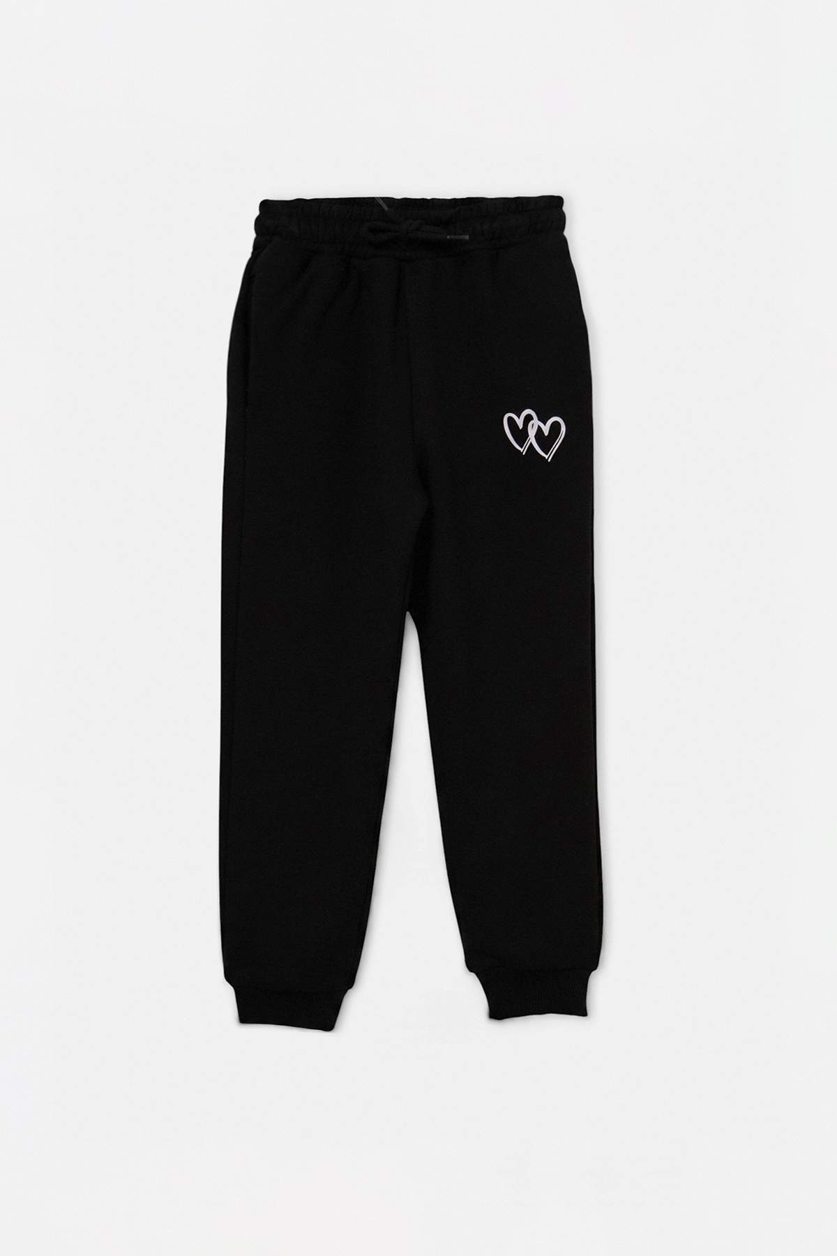 Girls' Black Fleece-Lined Hoodie & Jogger Set