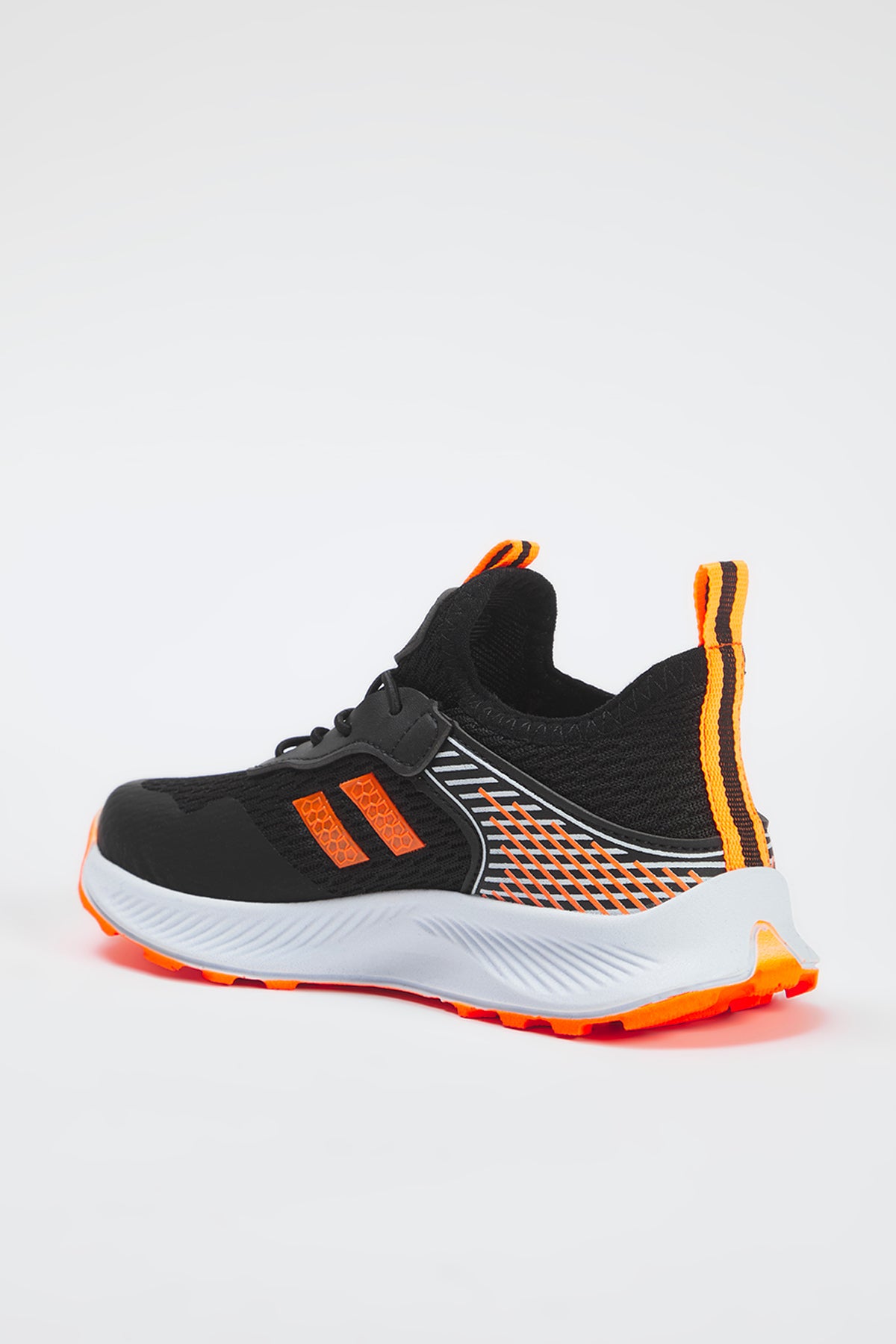 Boys' Black Neon-Detail Lightweight Sneakers