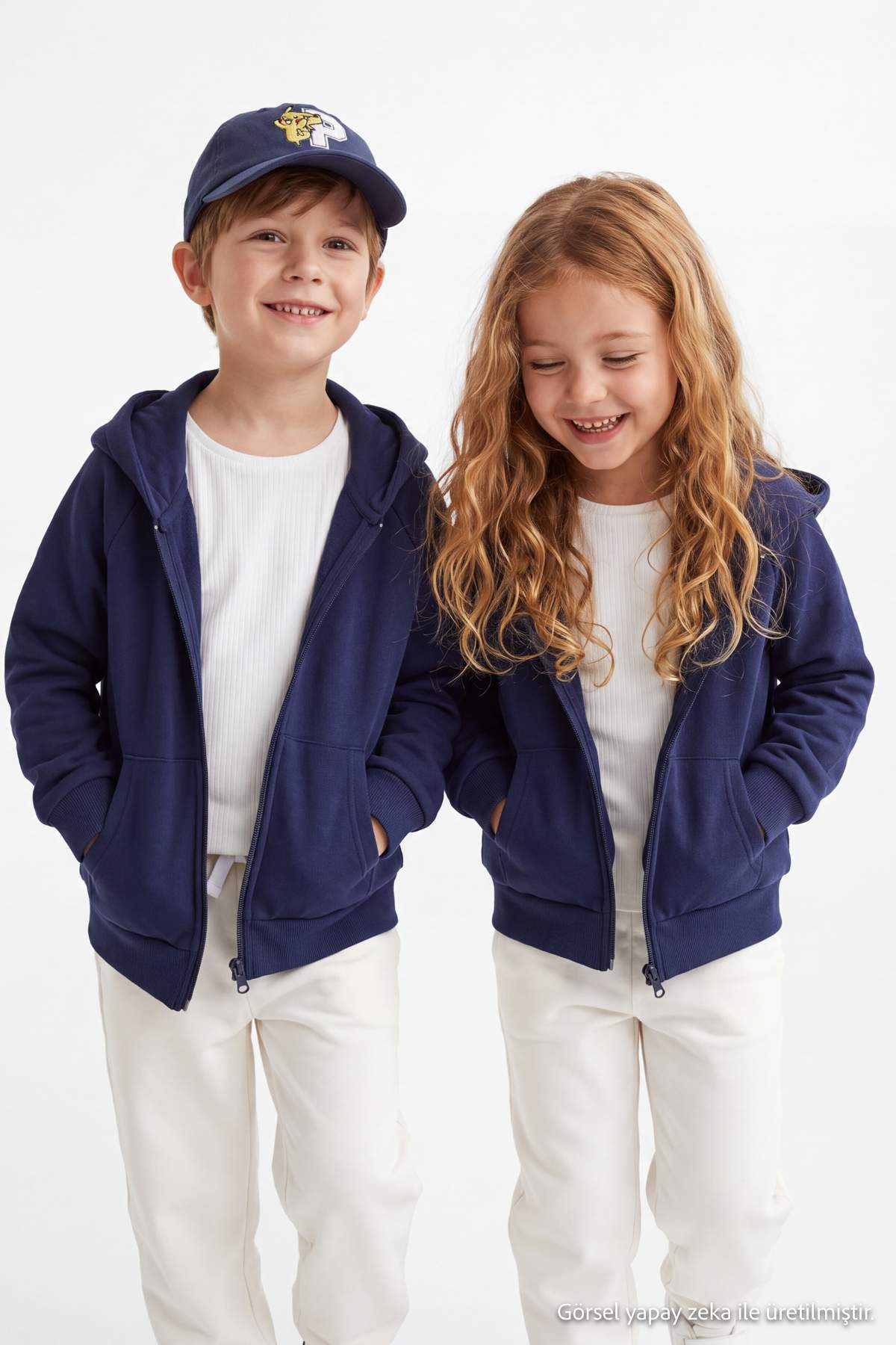 Girls' Plain Hooded Sweatshirt