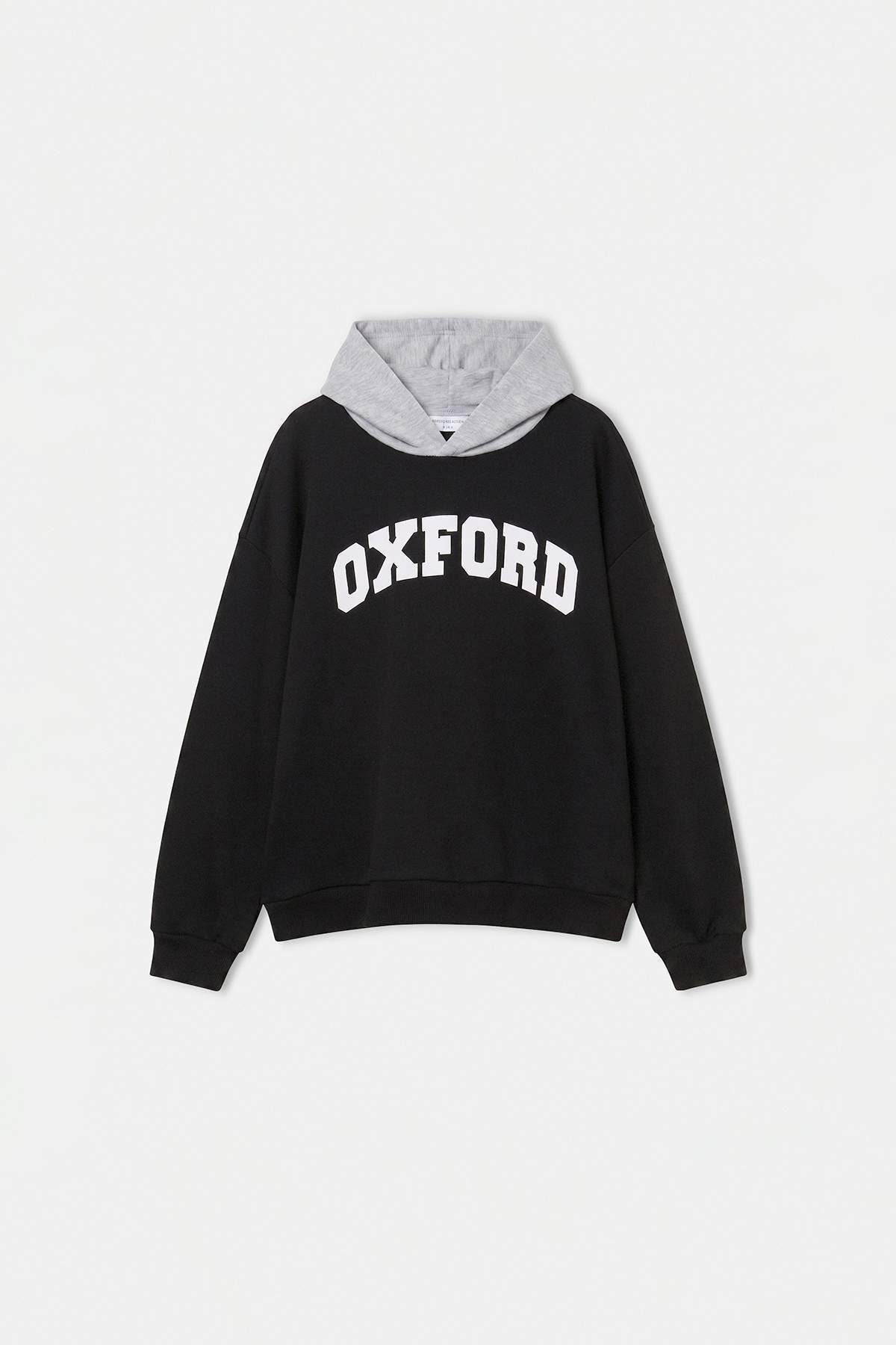Boys' Black Printed Thick Hoodie