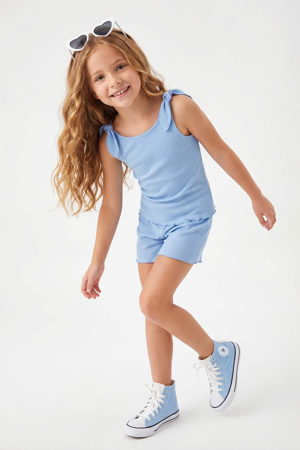 Girls' Tie-Strap Vest & Shorts Set