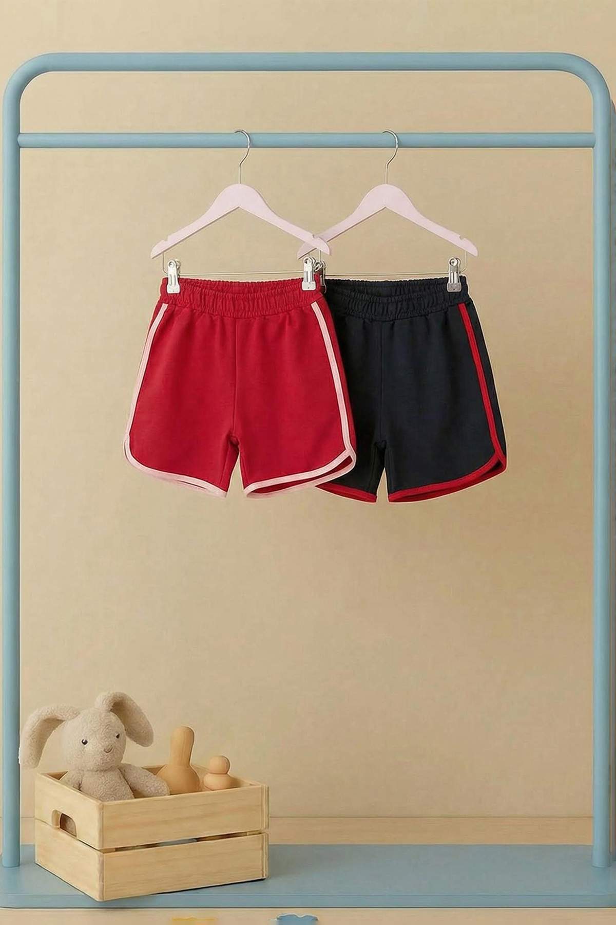 Girls' Piped Cotton Shorts 2-Pack