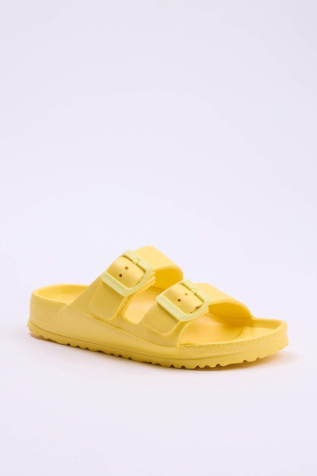 Kids' Yellow Double-Strap Slides