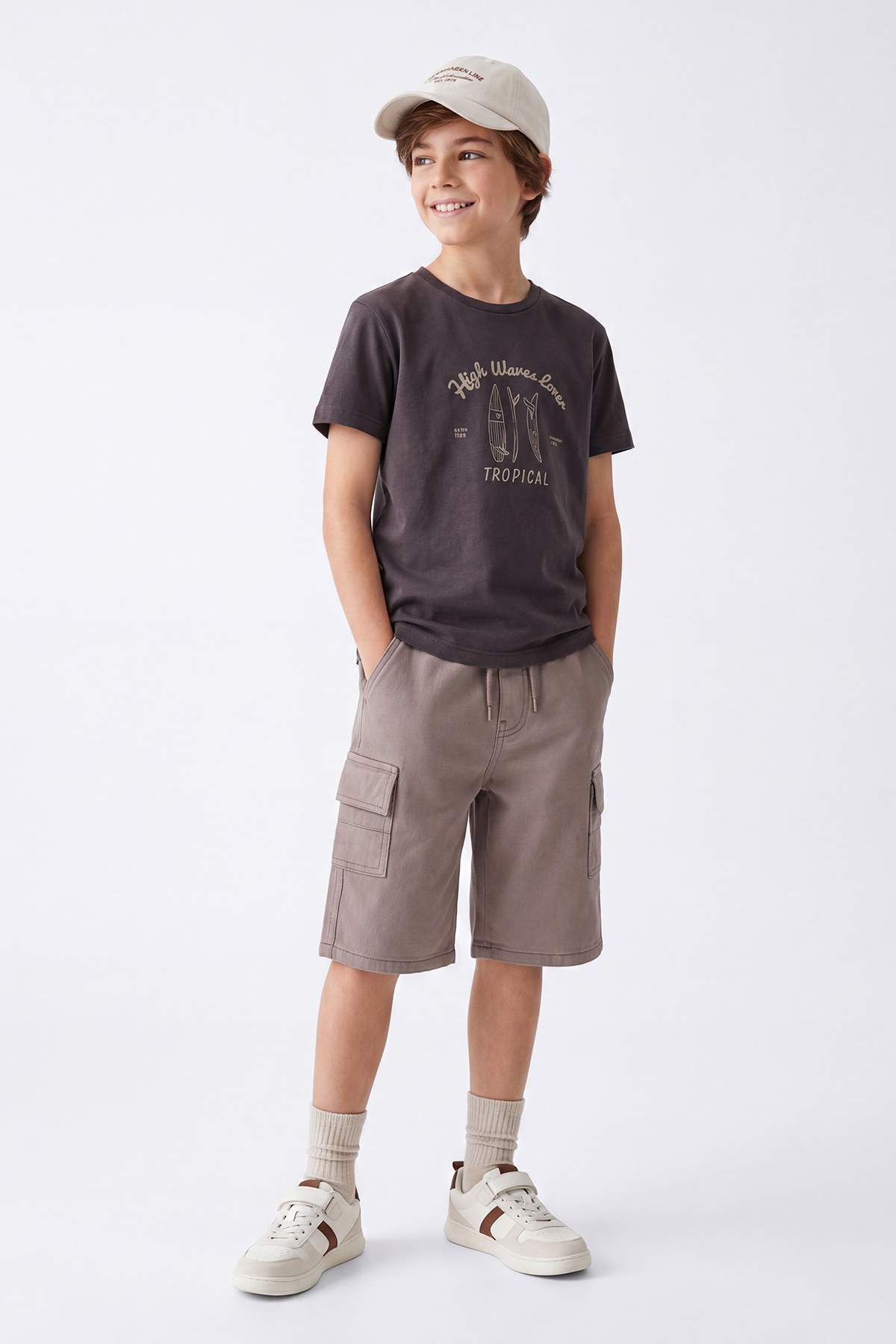 Boys' Printed T-Shirt & Cargo Shorts Set