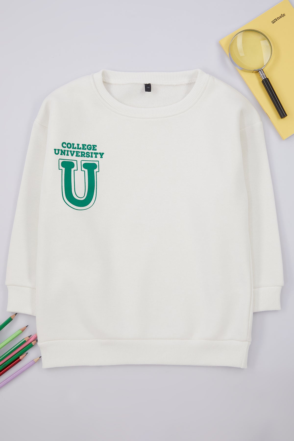 Boys' Back-Print Cotton Crew-Neck Sweatshirt