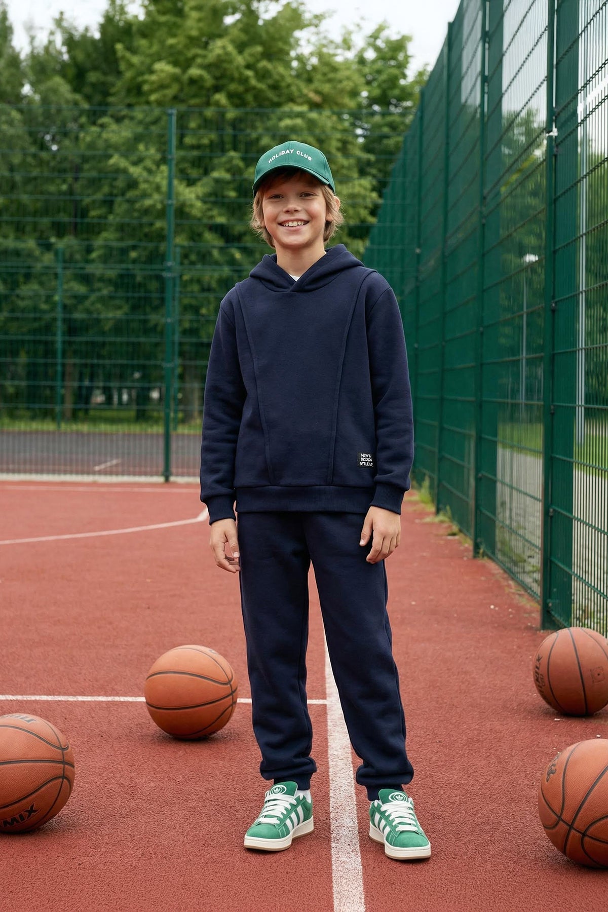 Boys' Black Brushed Hooded Sweatshirt & Jogger Set