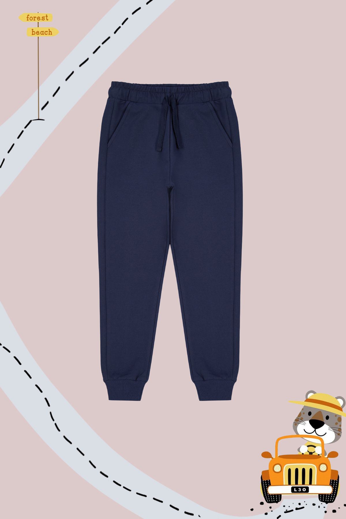 Boys' Navy, Grey & Black 3-Pack School Jogger Bottoms