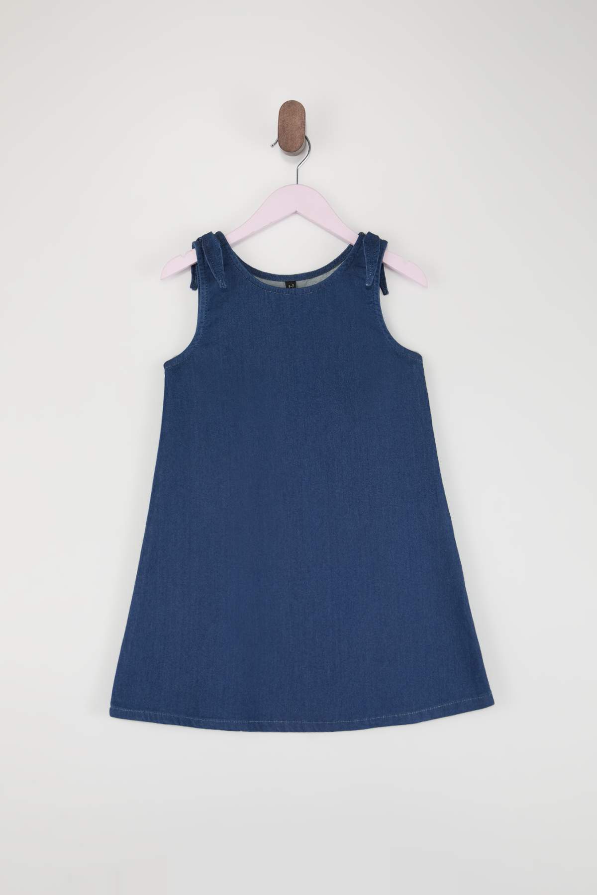 Girls' Blue Relaxed Knit Denim Dress