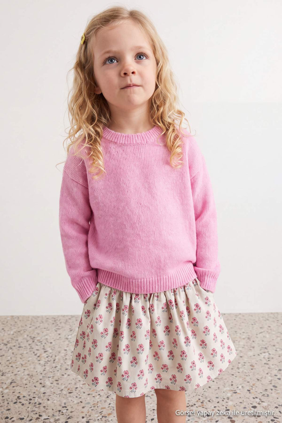 Girls' Pink Soft Crew-Neck Jumper