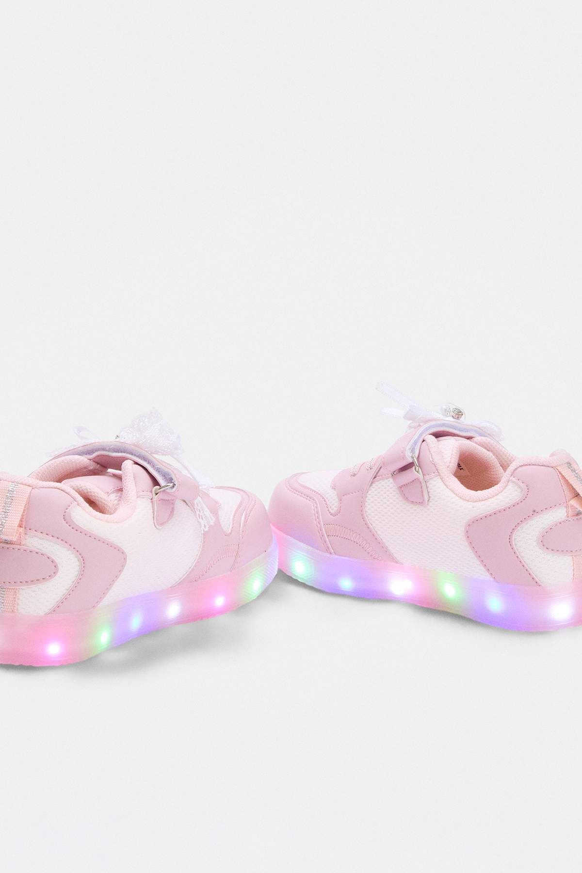 Girls' Pink Light-Up Sole Sneakers