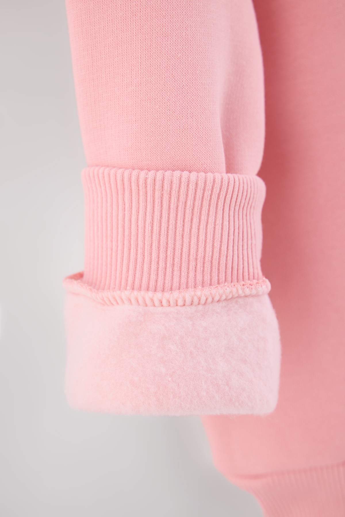 Girls' Plain Fleece-Lined Crew-Neck Sweatshirt