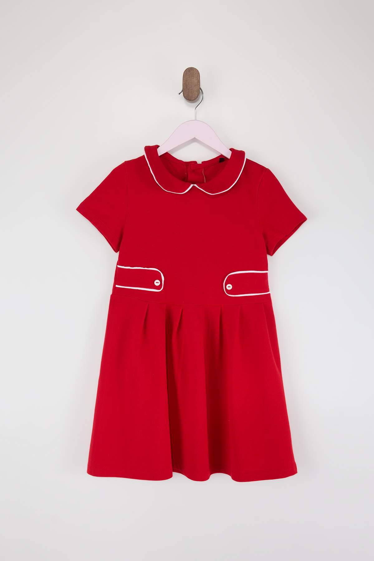 Girls' Peter Pan Collar Mini Jersey Dress