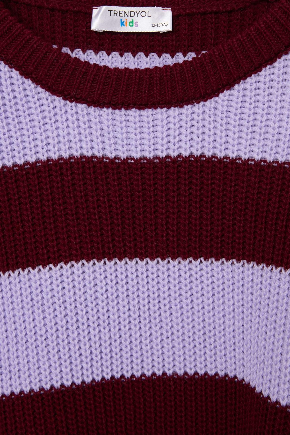 Girls' Striped Crew-Neck Knit Jumper