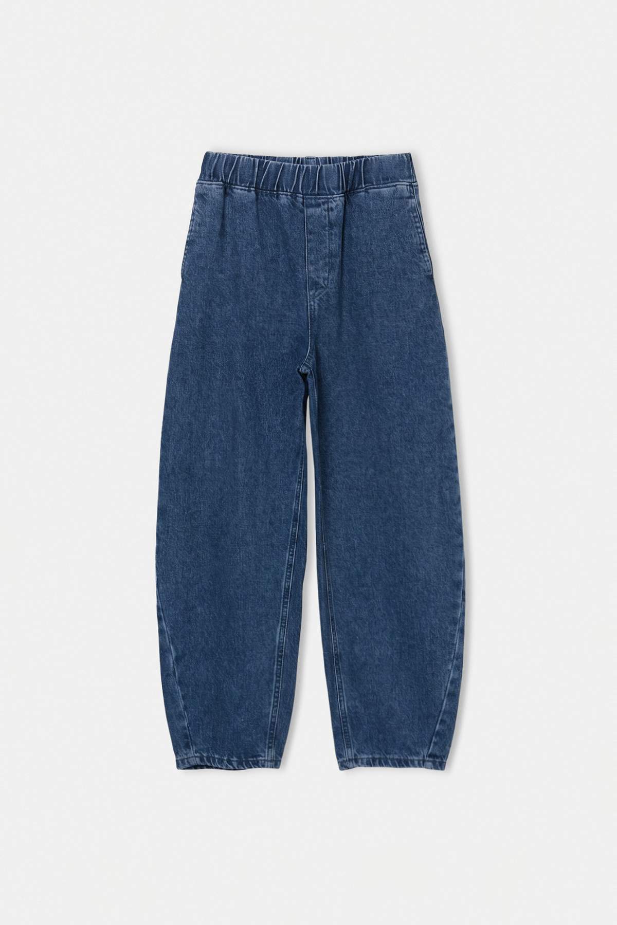 Boys' Dark Blue Cotton Balloon-Fit Jeans