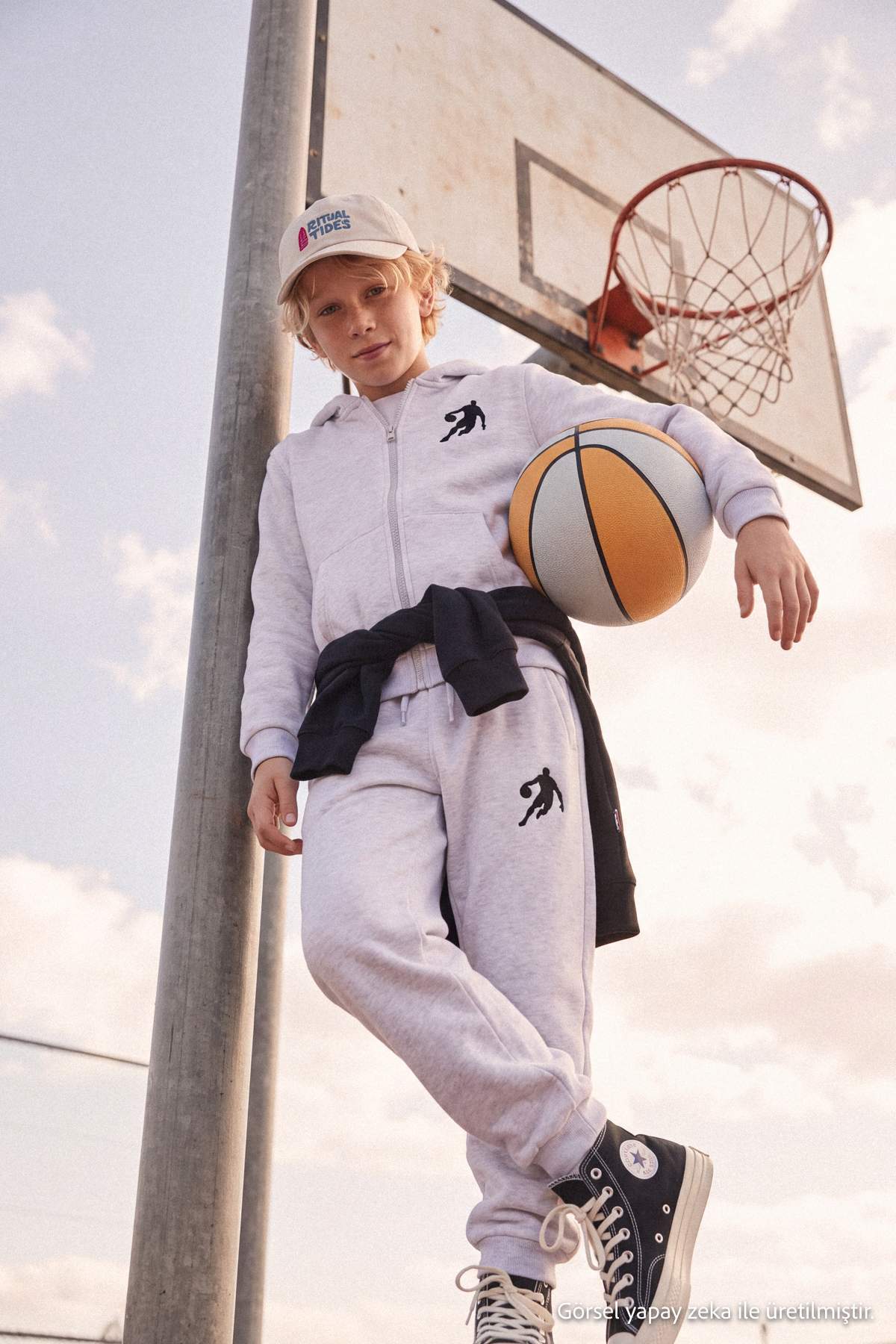 Boys' Grey Marl 3-Piece Printed Set
