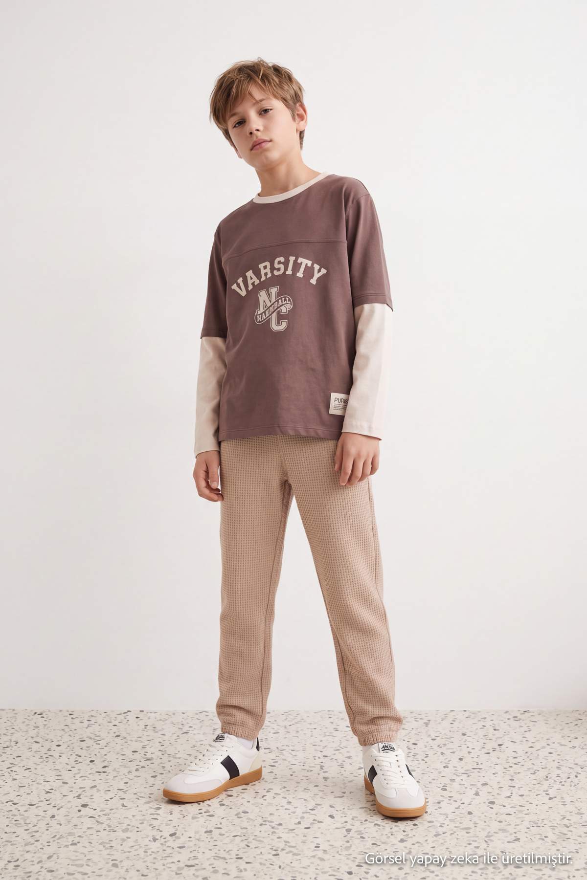 Boys' Stone & Brown 2-Pack Textured Joggers