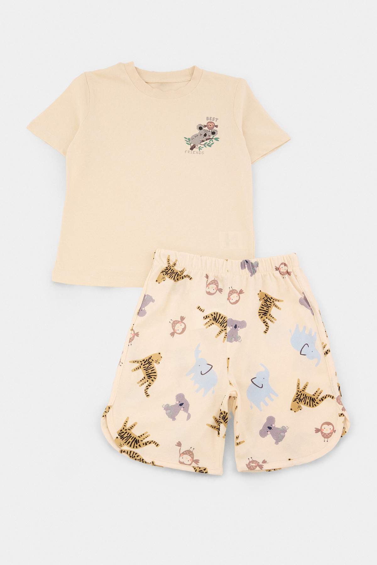 Boys' Stone Animal-Print Woven Pyjama Set