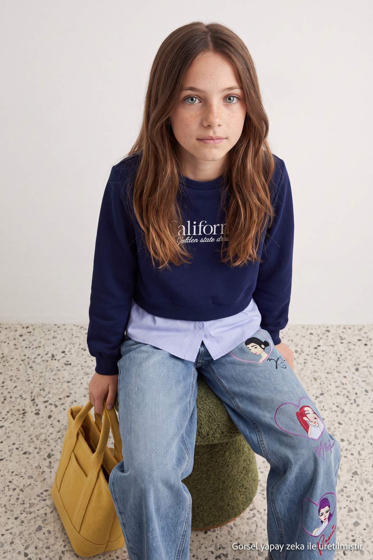 Girls' Navy Sweatshirt