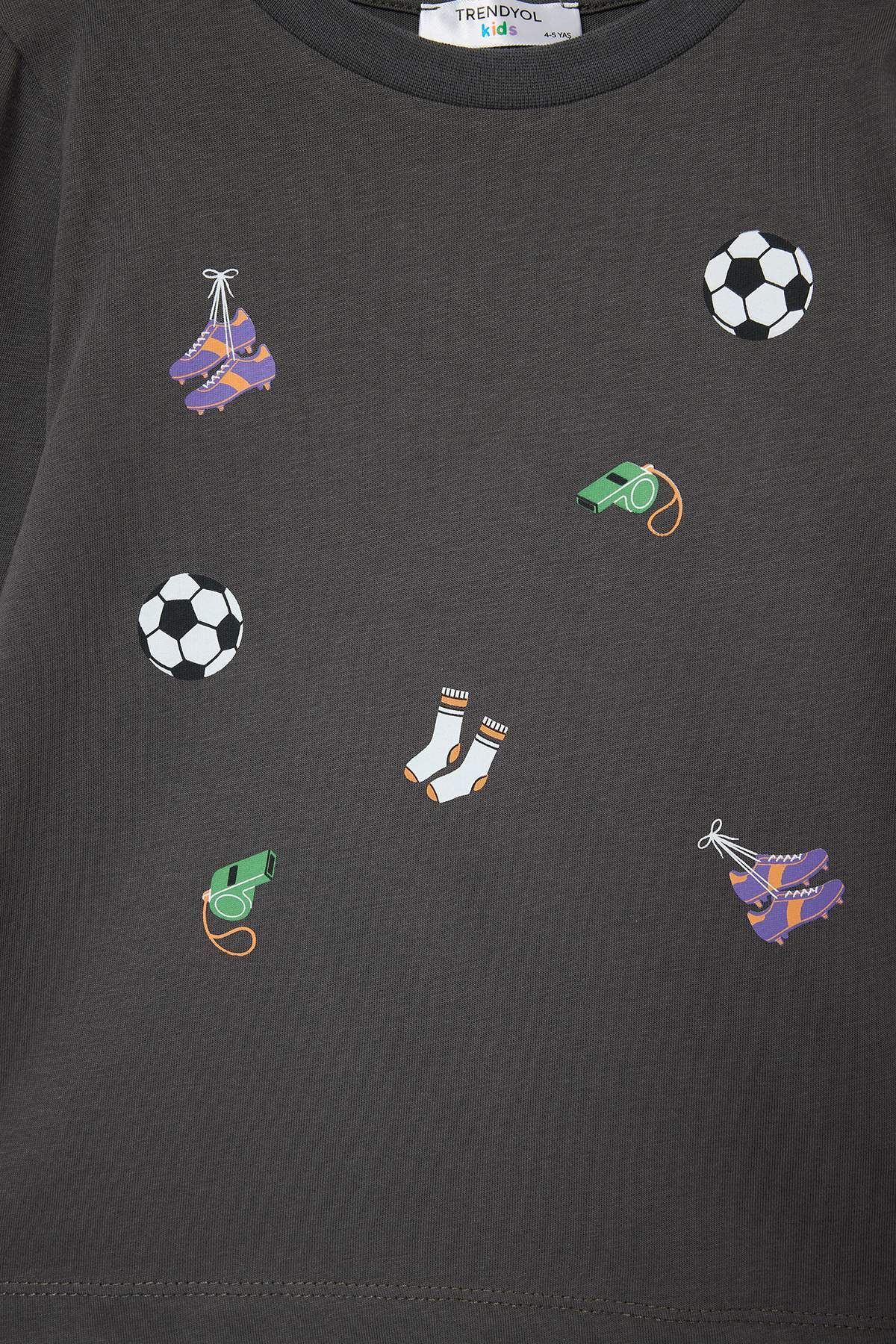 Boys' Anthracite Printed Long-Sleeve T-Shirt