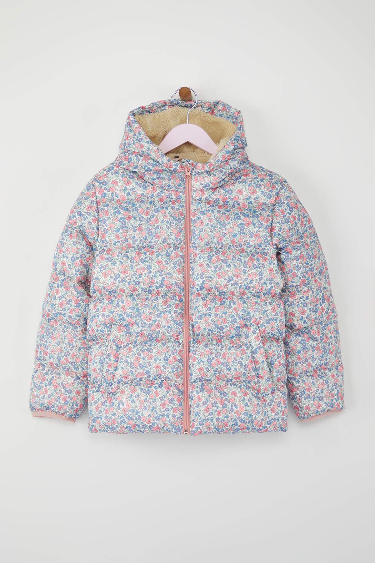 Girls' Navy Hooded Padded Coat