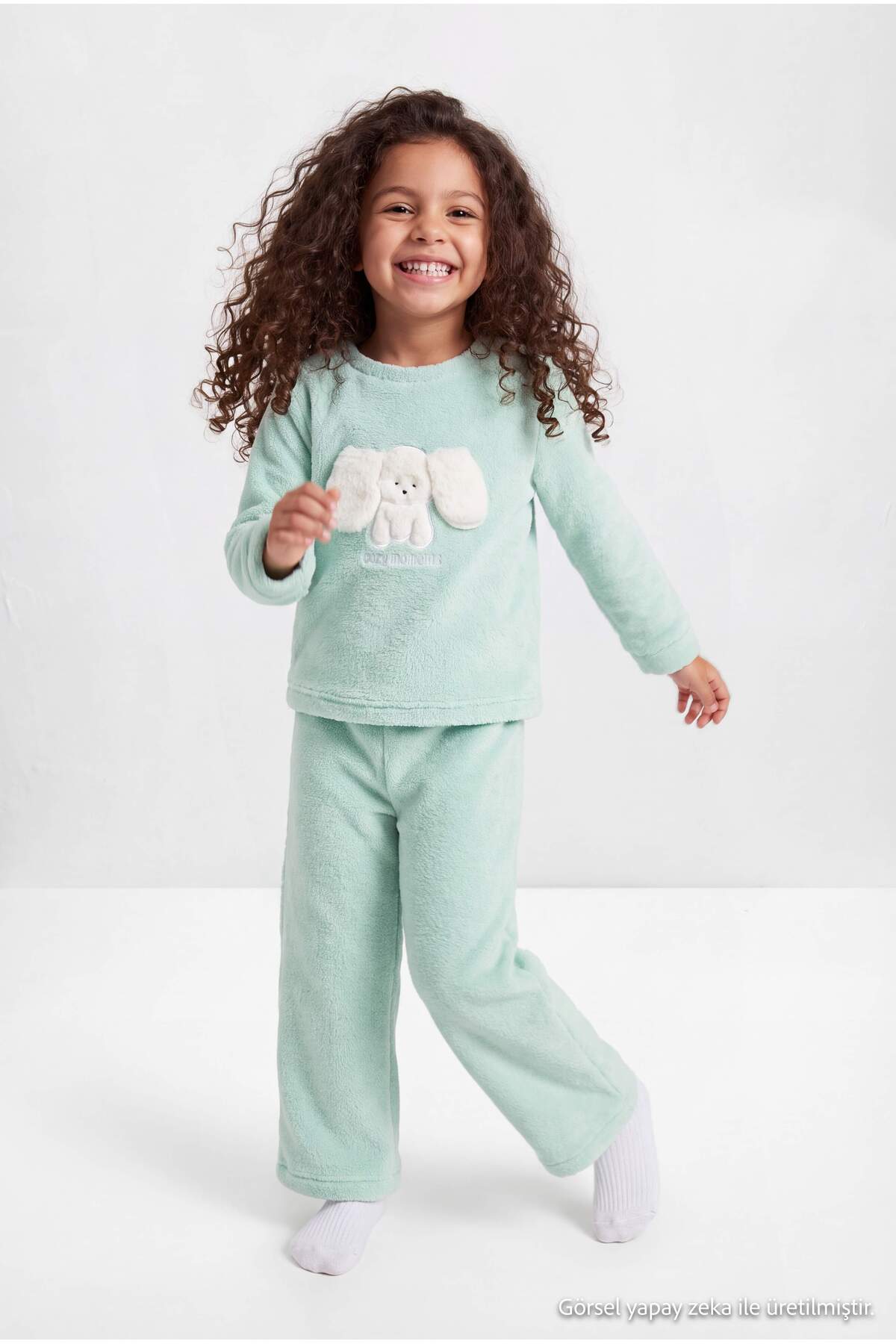 Girls' Mint Plush Bunny Pyjama Set